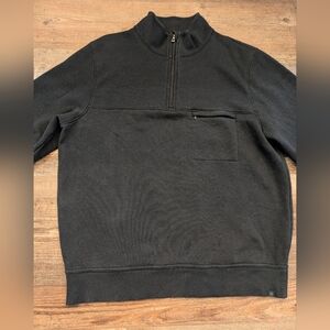 Tasc Men's Performance Organic Cotton Bamboo Quarter Zip Sweater Black Size XL